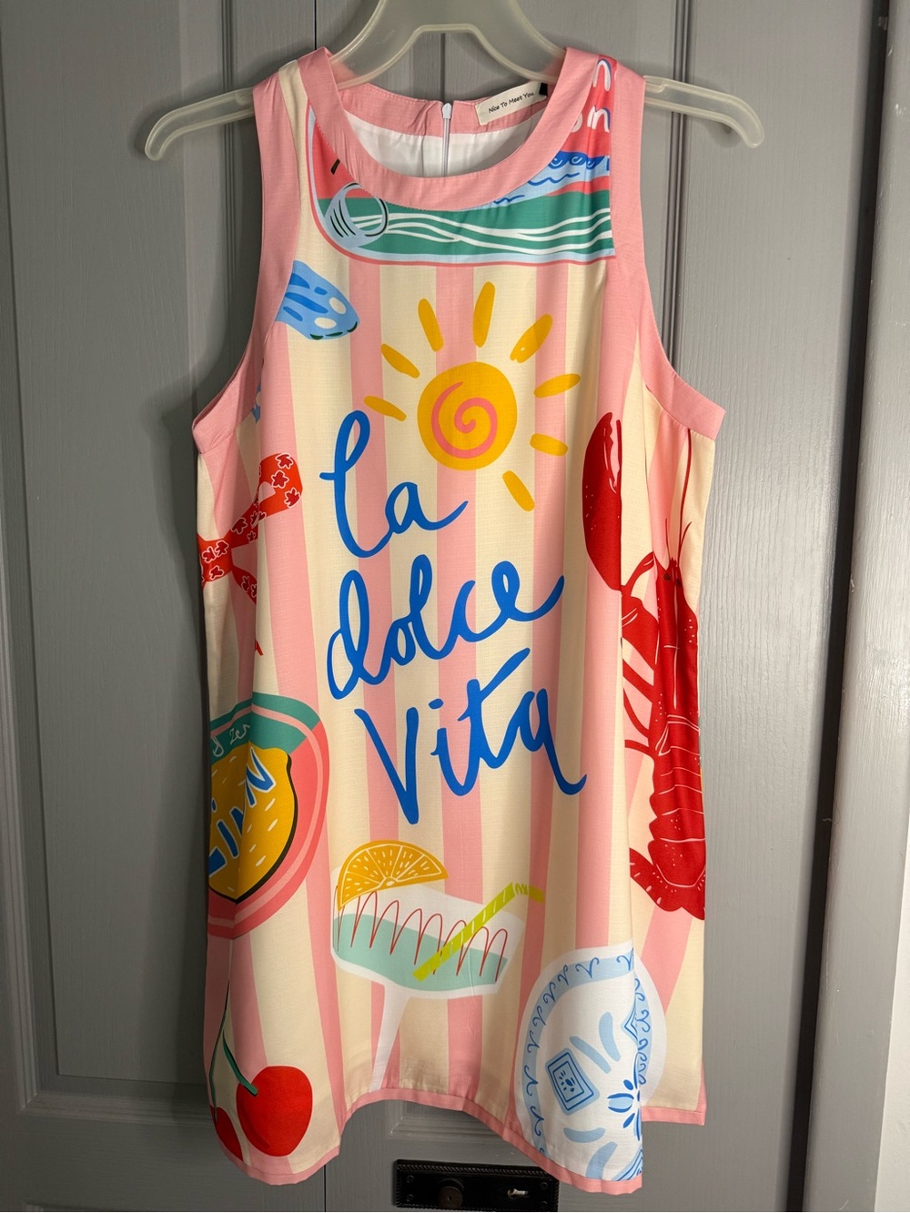 La Dolce Vita Pink Graphic Tank Dress